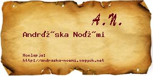 Andráska Noémi névjegykártya